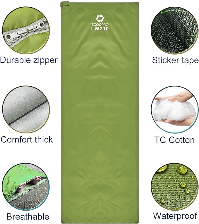 ECOOPRO Warm Weather Sleeping Bag - Image 2