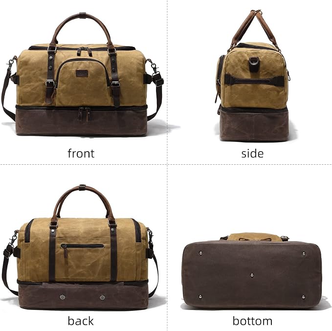 Nerlion Weekender Bag with Shoe Compartment Large Overnight Bag - Image 9