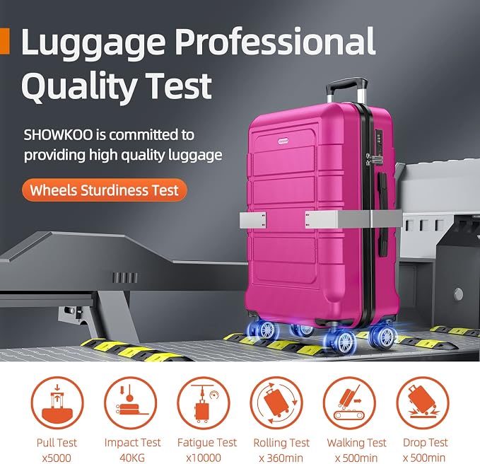 SHOWKOO Luggage Sets Expandable PC+ABS Durable Suitcase Sets Double Wheels TSA - Image 8