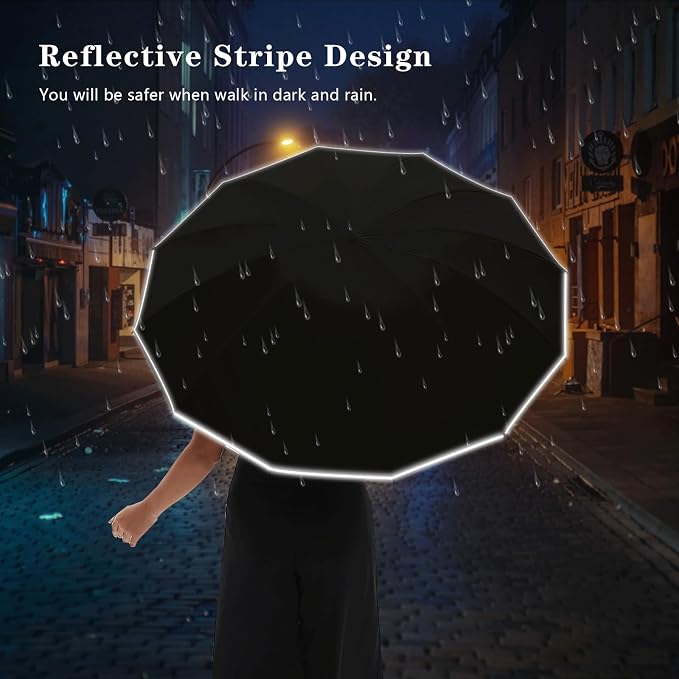 Large Double-Ribs Umbrella Automatic Folding Umbrella - Image 3