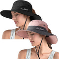 ZOORON Women's Ponytail Safari Sun Hat, Wide Brim UV Protection Outdoor Bucket by ZOORON