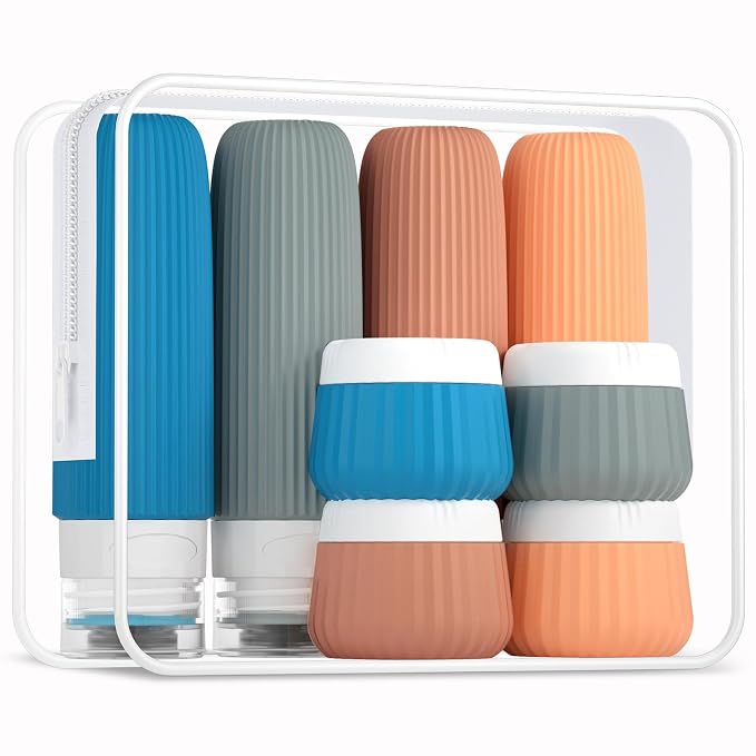 Travel Bottles for Toiletries 8 Pack, Tsa Approved Travel Size Toiletries 3 oz by Mrsdry