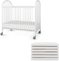 Foundations Pinnacle Folding Metal Hotel Crib and Sheet Bundle by FoundationsChildrensProducts