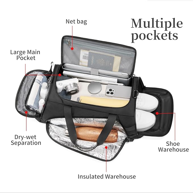 Duffle Bag for Travel, Carry on Gym Bag for Men, Waterproof Sport Bags - Image 5