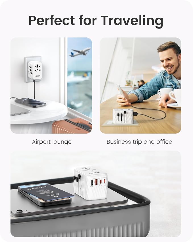 LENCENT Universal Travel Adapter, 65W GaN International Fast Charger - Image 7