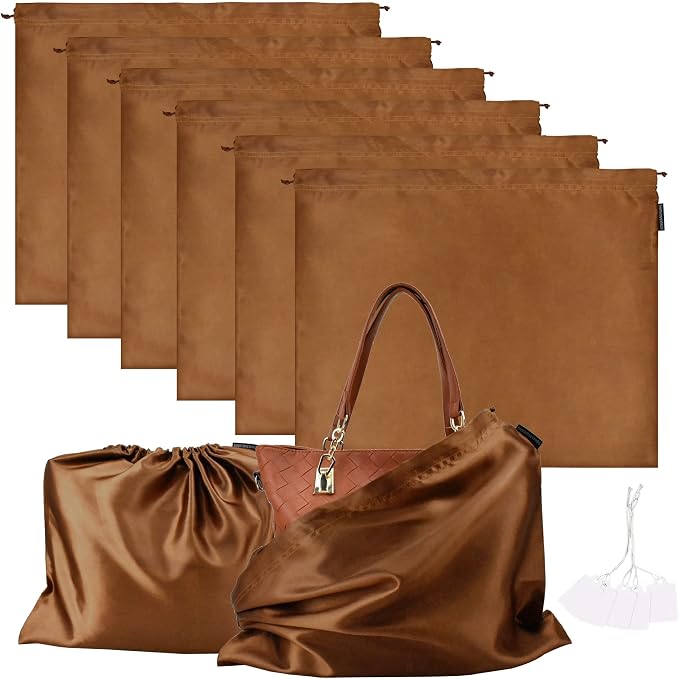6 Pack Dust Bags for Handbags Silk Dust Cover Bag for Handbags Purses Shoes by GONGKANGYUAN