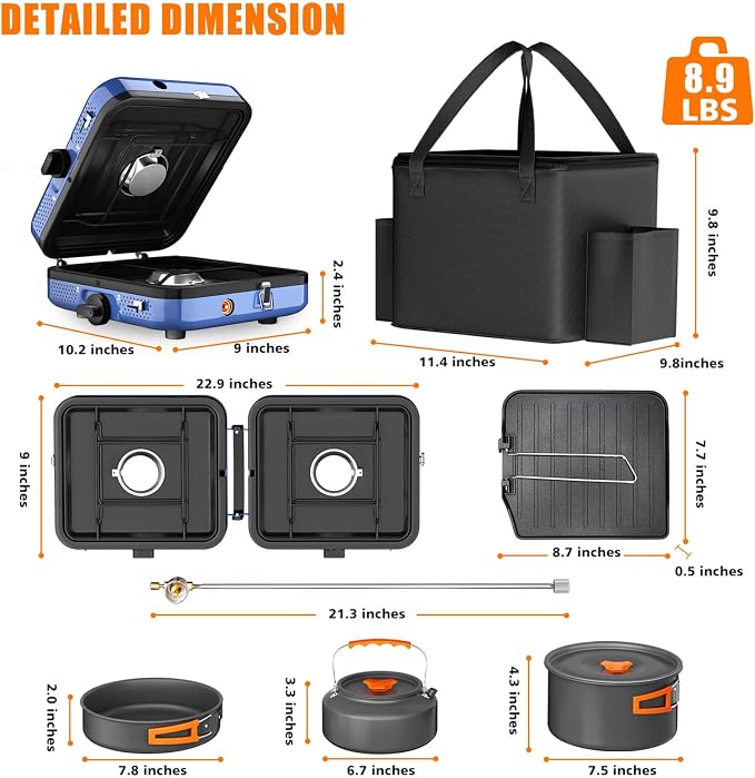 Portable 2 Burner Camping Stove Set - Image 3