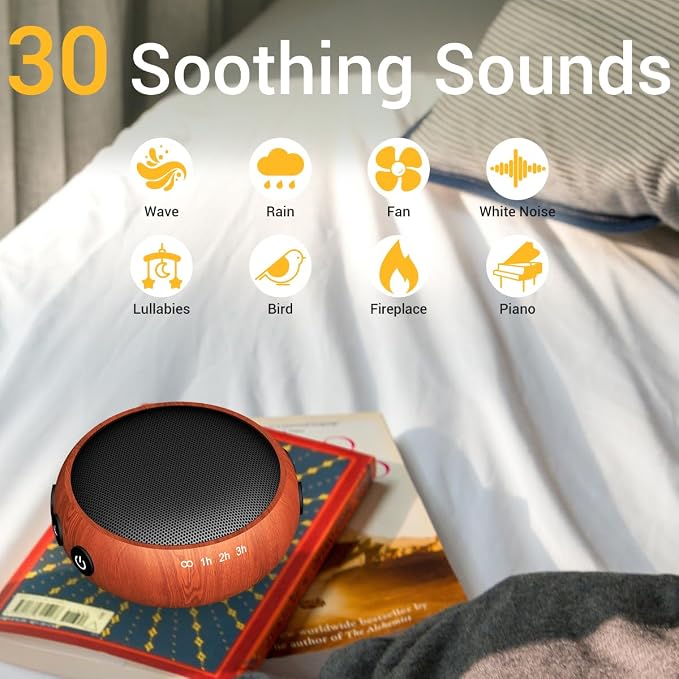 SoundMe Small Sound Machine Brown Noise Machine 30 Soothing Natural Sounds Rain - Image 2