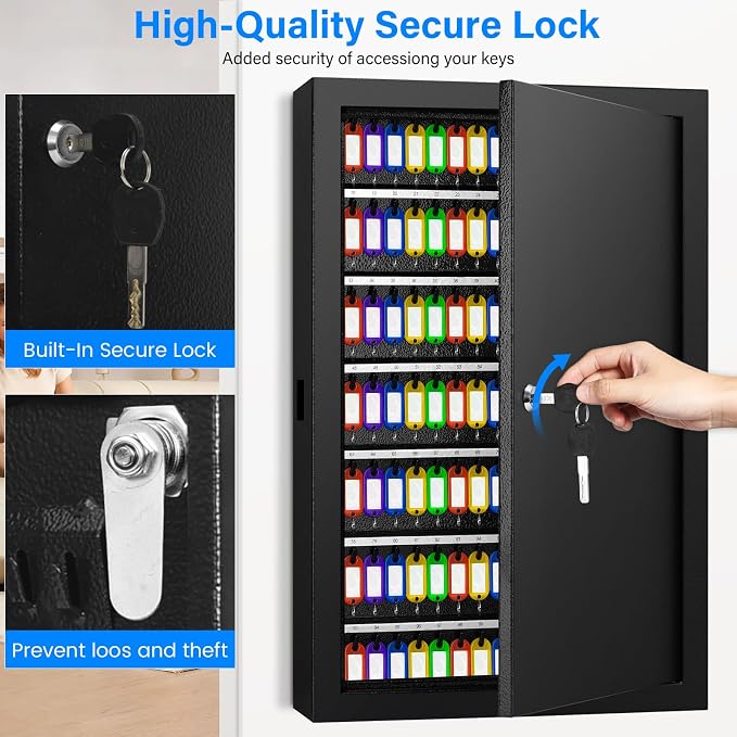 175 Keys Key Lock Box, Anti-Theft Key Cabinet - Image 7