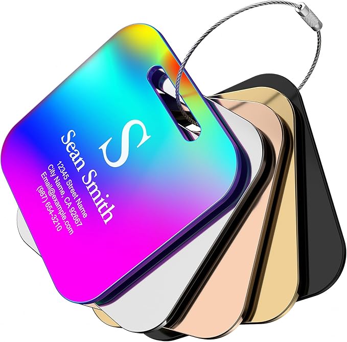 Personalized Engraved Metal Luggage Tags - Image 2