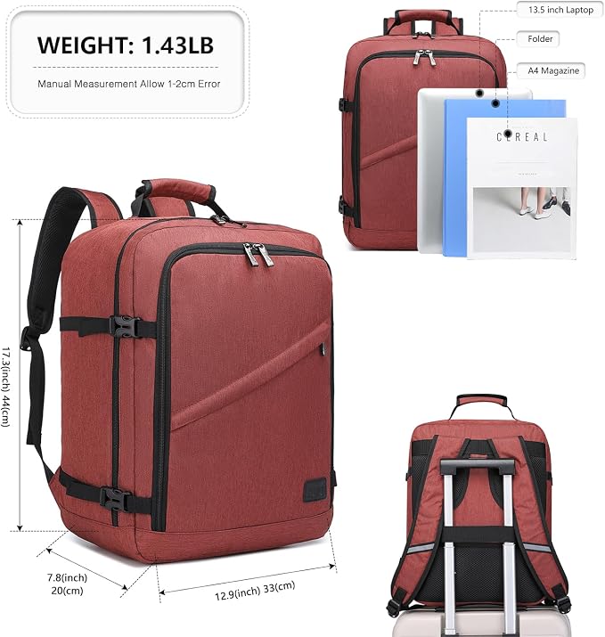 Kono Carry on Backpack, Waterproof Lightweight Daypack - Image 3