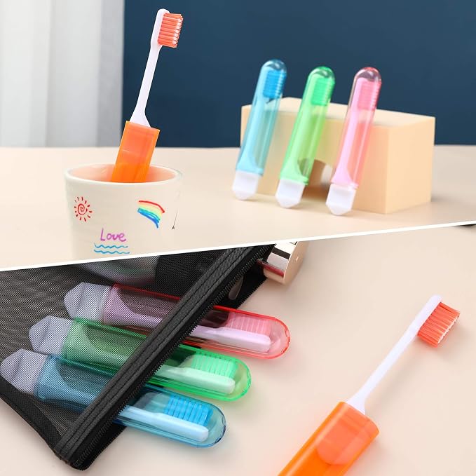 Patelai 8 Pieces Travel Toothbrush Set, Soft Bristle Mini Foldable Tooth Brush - Image 7