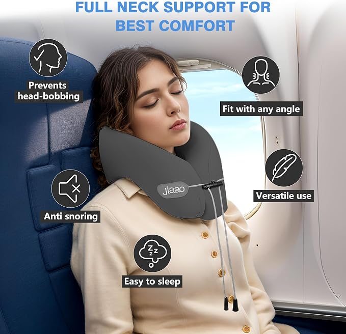 Travel Pillow, Neck Pillow Airplane, Plane Pillow Memory Foam Travel Neck Pillow - Image 3