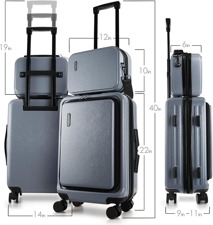22 Inch Carry On Luggage 22x14x9 Airline Approved, Carry On Suitcase - Image 2