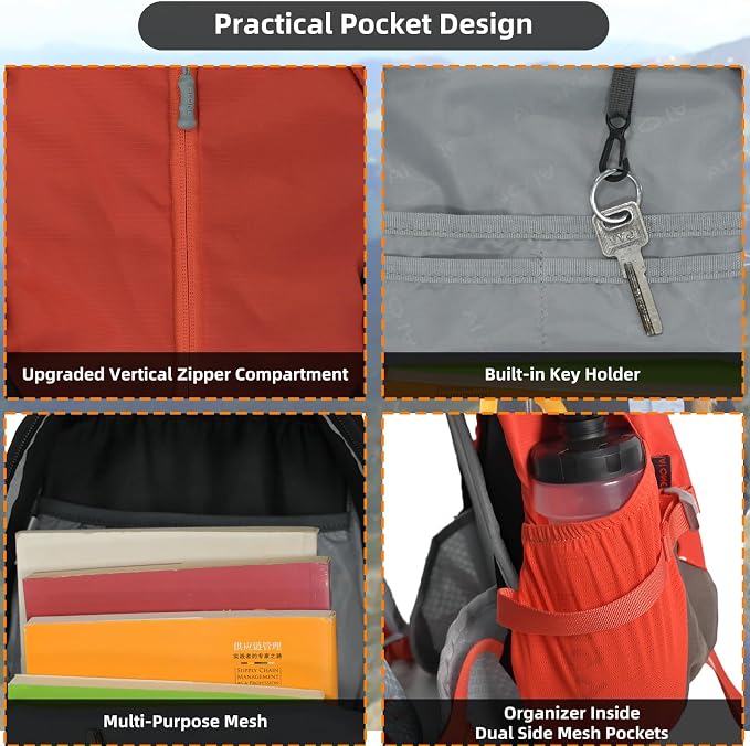 22L Hiking Backpack Lightweight Durable Waterproof Ventilated & Sweat-Wicking - Image 5