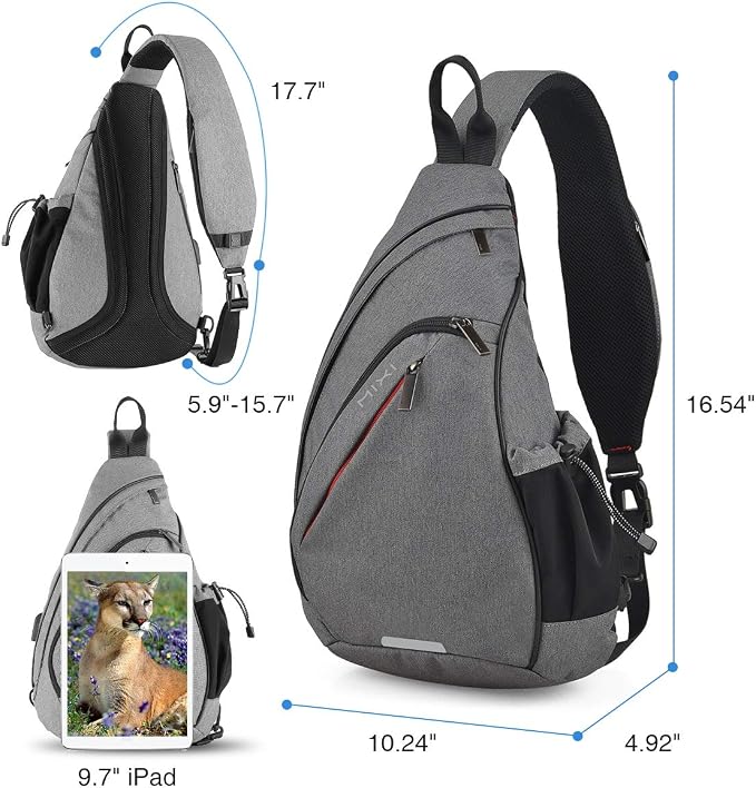 mixi Sling Bag Men Backpack Unisex One Shoulder Bag Hiking Travel Backpack - Image 2