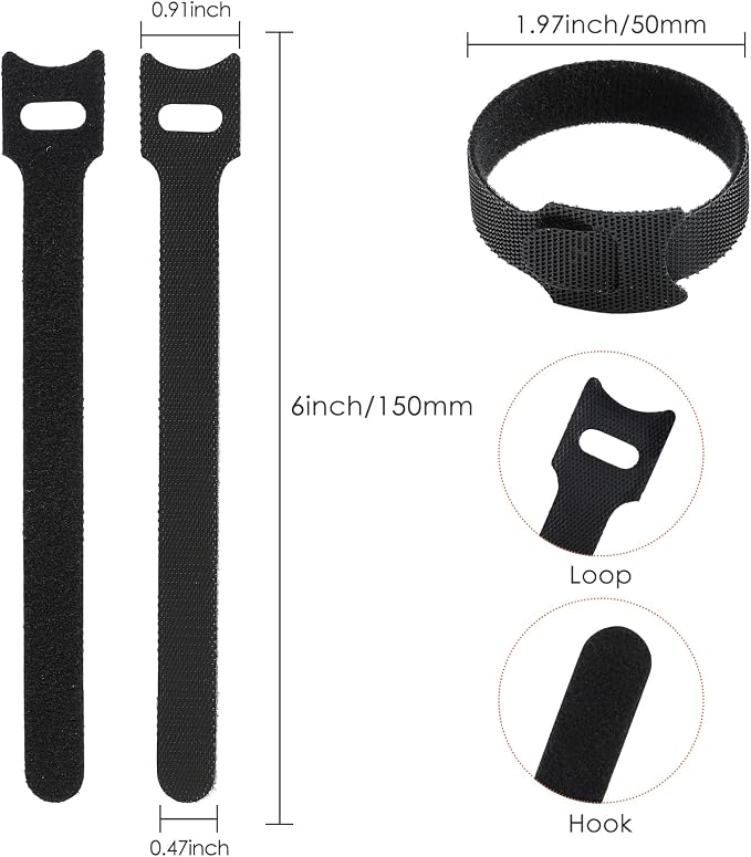 120PCS 6 Inch Cable Ties Reusable Multi-Purpose Wire Ties Cord Organizer - Image 2