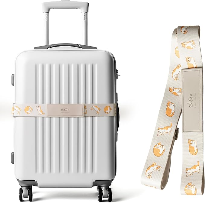 Luggage Straps for Suitcases, Adjustable Luggage Elastic Belt, Travel by EKAX