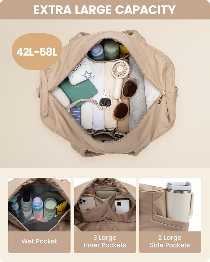 LOVEVOOK Travel Duffle Bag, Puffer Weekender Bags - Image 4