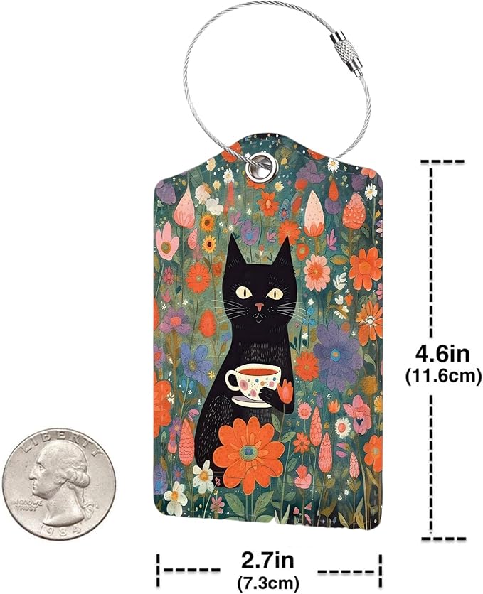 2 Pack Luggage Tag for Suitcase, Cute Unique Leather Bag Tags Identifiers - Image 3