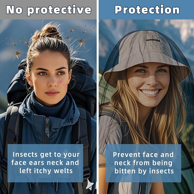 Oversized Mosquito Net 42 x 25 Inches Ultra Large Mosquito Head Net Face Neck - Image 5