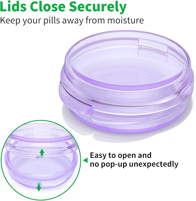 Small Pill Box, Travel Pill Case Portable Daily Pill Organizer Mini Medicine - Image 3