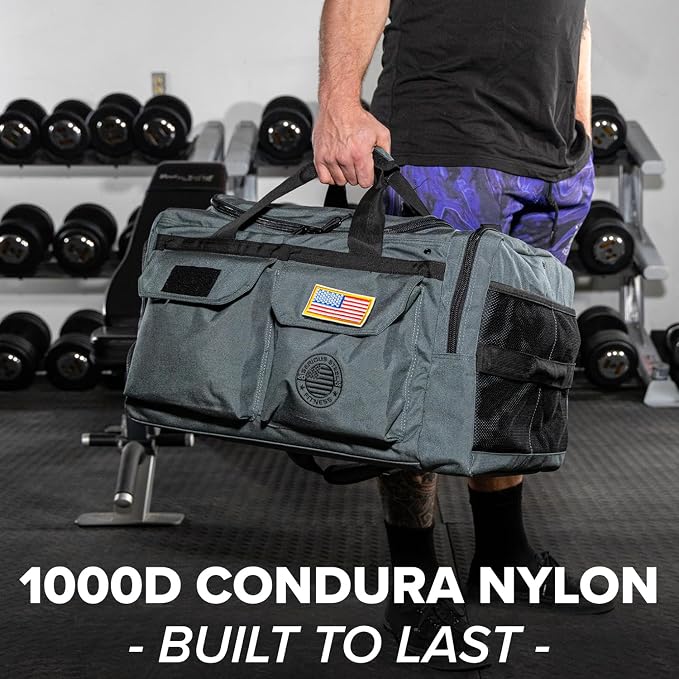 Serious Steel Fitness Gym Bag, 1000D Nylon Duffel Bag, Heavy Duty - Image 2