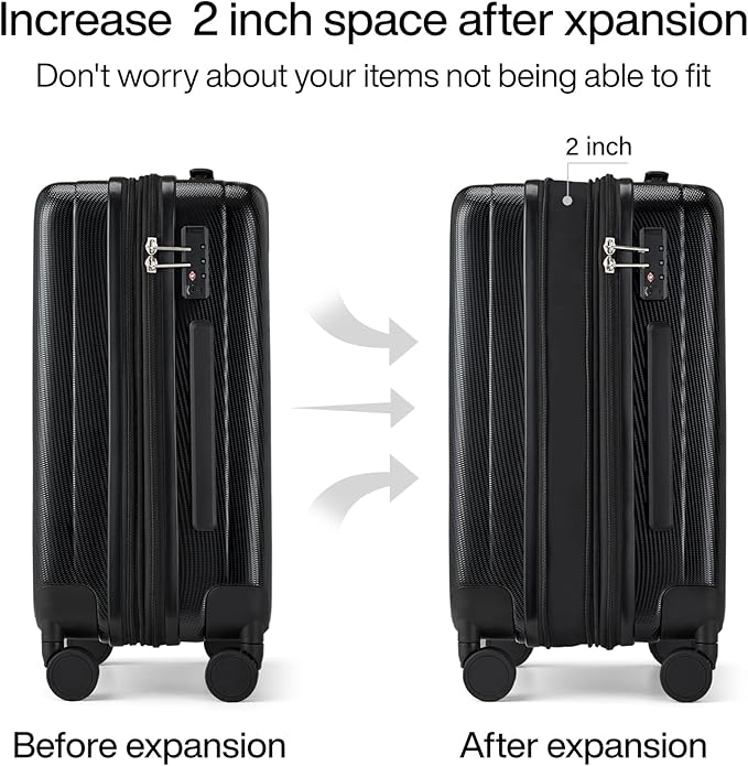 Hanke 20 Inch Expandable Carry on Luggage 22x14x9 Airline Approved Lightweight - Image 3