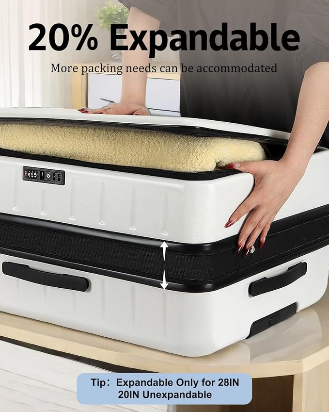Luggage Sets 2 Pieces, 20 Inch Carry On Luggage and Expandable 28 Inch Checked - Image 4