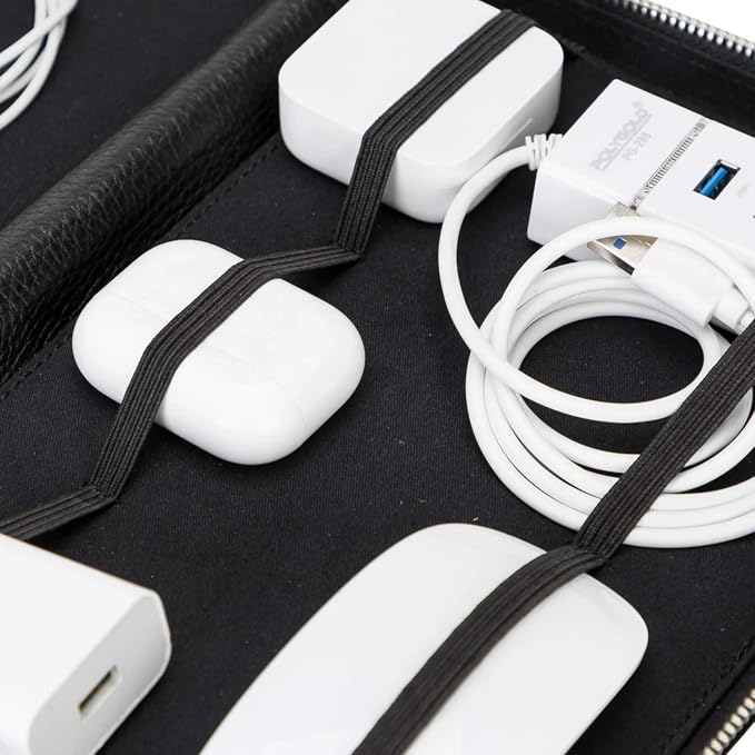Medicine Handmade Leather Cable Organizer Bag – Full-Grain Leather Travel Tech - Image 7