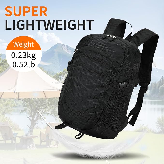 Small Hiking Daypack, 15L Water-Resistant Hiking Backpack Packable Lightweight - Image 7