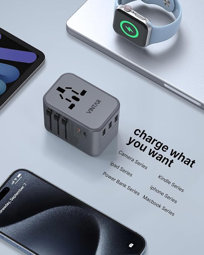 Universal Travel Adapter, VINTAR 35.5W International Power Adapter - Image 6