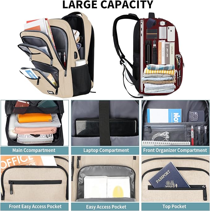Backpck for Women, School backpacks for Girls Boys Teen, 15.6 inch Laptop Back - Image 2