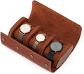 JOYIR Watch Roll for Travel, Genuine Leather Watch Case Organizer by JOYIR