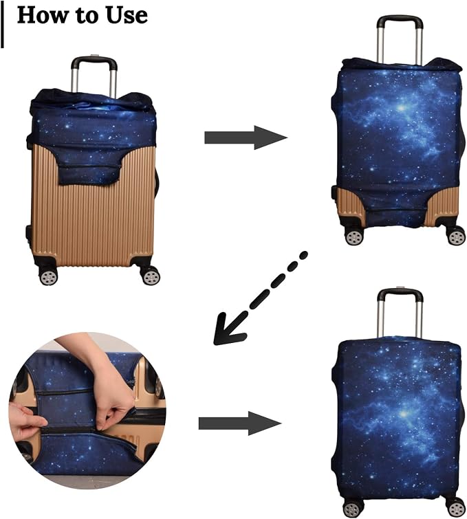 Luggage Cover, Washable Elastic Suitcase Cover Protector Galaxy, XL: Fit 29-30 - Image 6