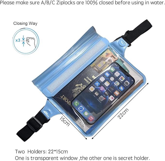 DRLOKPAK Waterproof Waist Bag Pouch Fanny Pack Bum Bag - Image 3