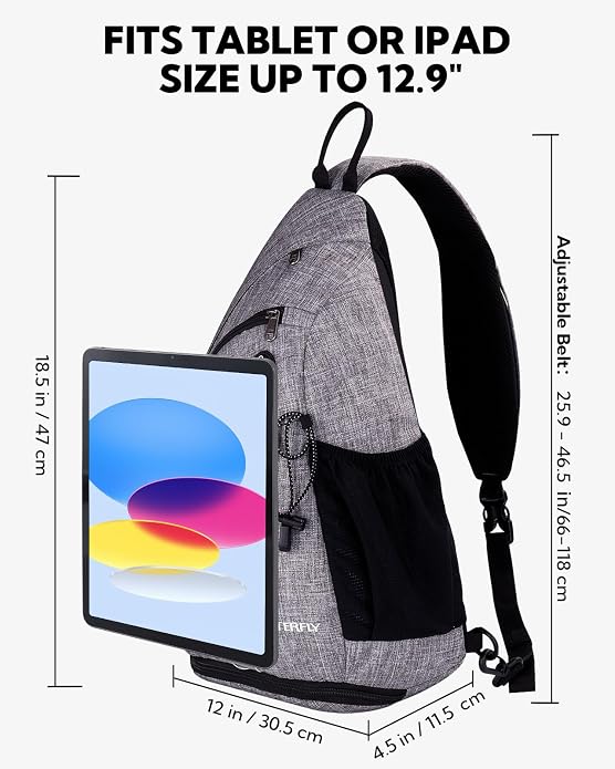 WATERFLY Large Crossbody Sling Bag: Over Shoulder Backpack Daypack Casual Cross - Image 2