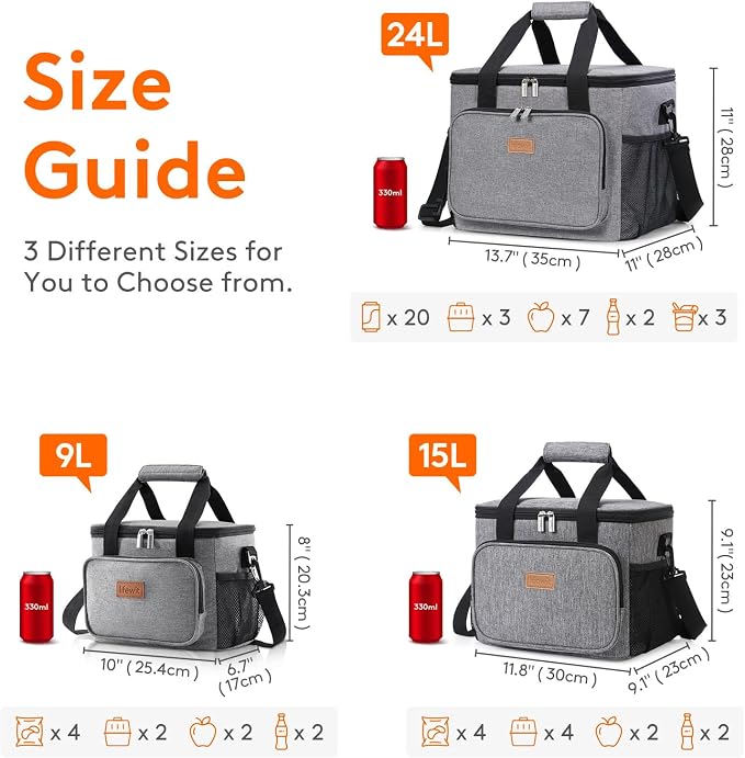 Lifewit Medium Lunch Bag Insulated Lunch Box Soft Cooler Cooling Tote - Image 3