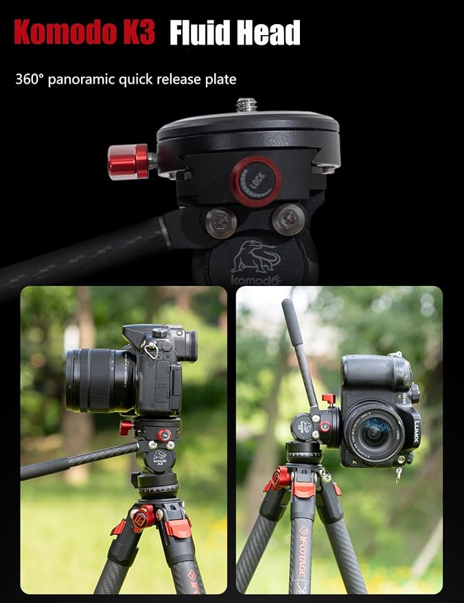 IFOOTAGE Gazelle TC3B+Komodo K3 Carbon Camera Tripod - Image 3