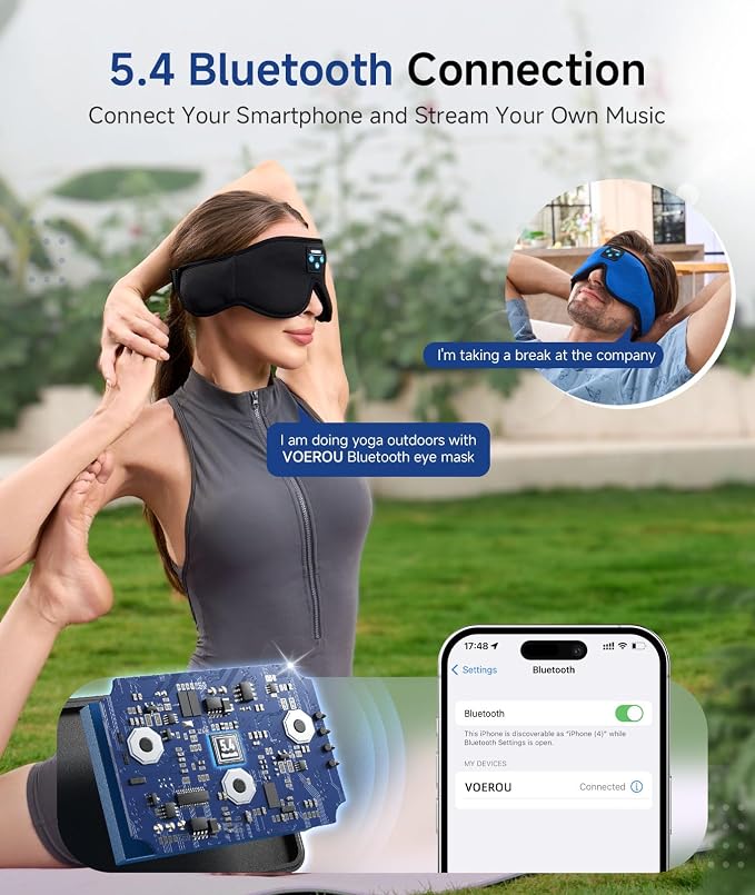 Voerou Sleep Headphones 3D Sleep Mask - Image 4