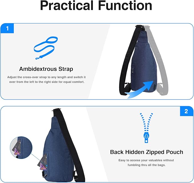 WATERFLY Small Crossbody Sling Backpack Anti Theft Backpack - Image 4