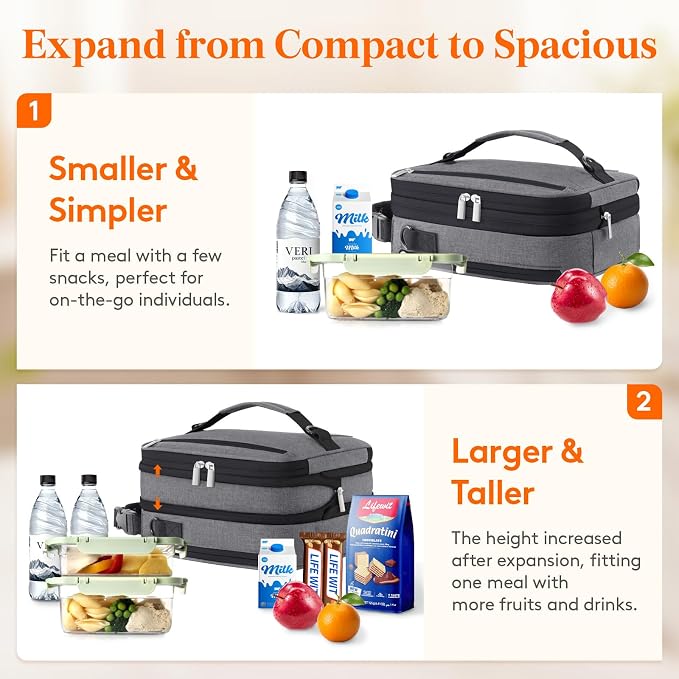 Lifewit Insulated Lunch Box for Men, Expandable Cooler Bag, Freezable Lunch Bag - Image 5