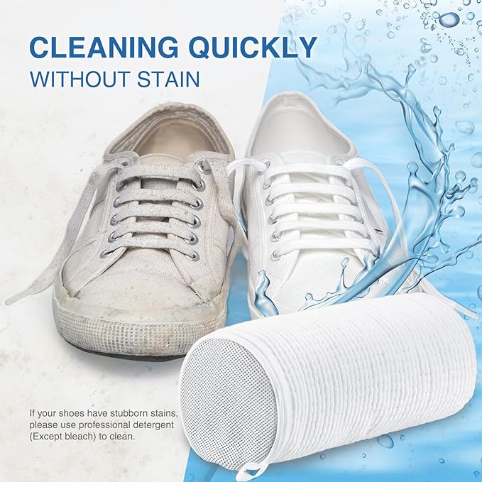 Shoe Washing Bag for Washing Machine, Fluffy Fibers Keep 360° Wrap-around - Image 3