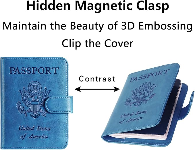 Airtag Passport Holder Cover Wallet RFID Blocking Leather Case Travel - Image 6
