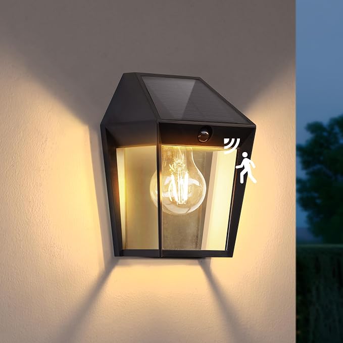 LUTEC Solar Wall Lights Outdoor, Solar Wall Lanterns by LUTEC