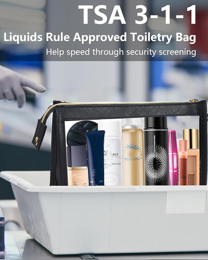 Small Clear Makeup Bag, Waterproof Clear Travel Toiletry Bag Case Cosmetic Bag - Image 3
