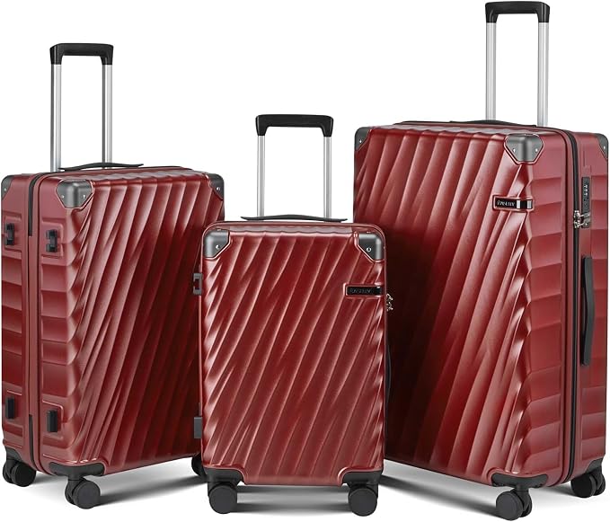Luggage sets 3 piece with Spinner Wheels, PC Hard Shell Travel Luggage by Unknown