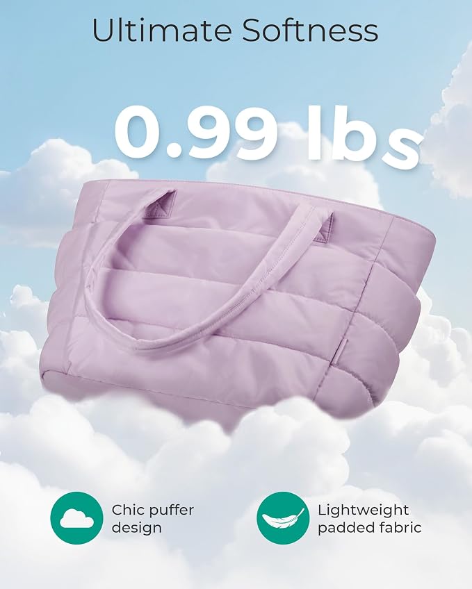BAGSMART Tote Bag for Women, Lightweight Puffy Tote Bag - Image 5