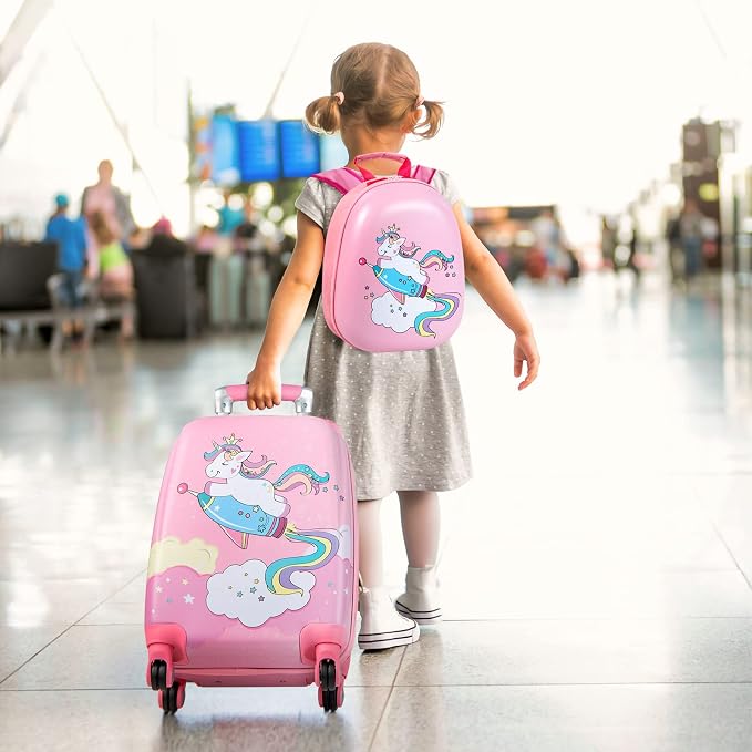 HONEY JOY Kids Luggage, Lightweight Toddler Girls Suitcase, Durable ABS - Image 2