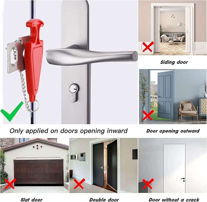 Upgraded Door Stop Alarm with Portable Door Lock 120 dB Travel Door Stopper - Image 3